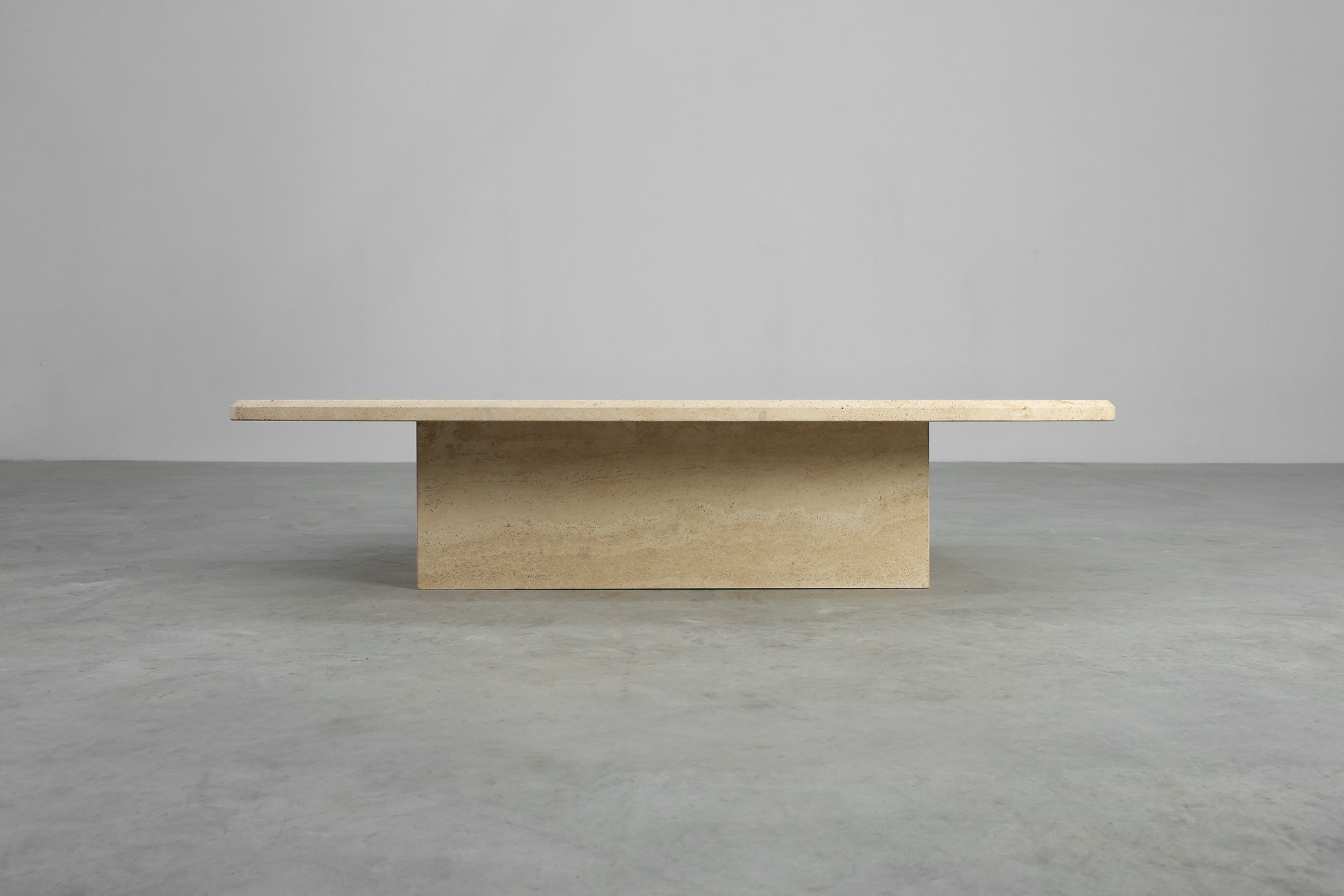 Sculptural organic travertine coffee table, France 1980sthumbnail